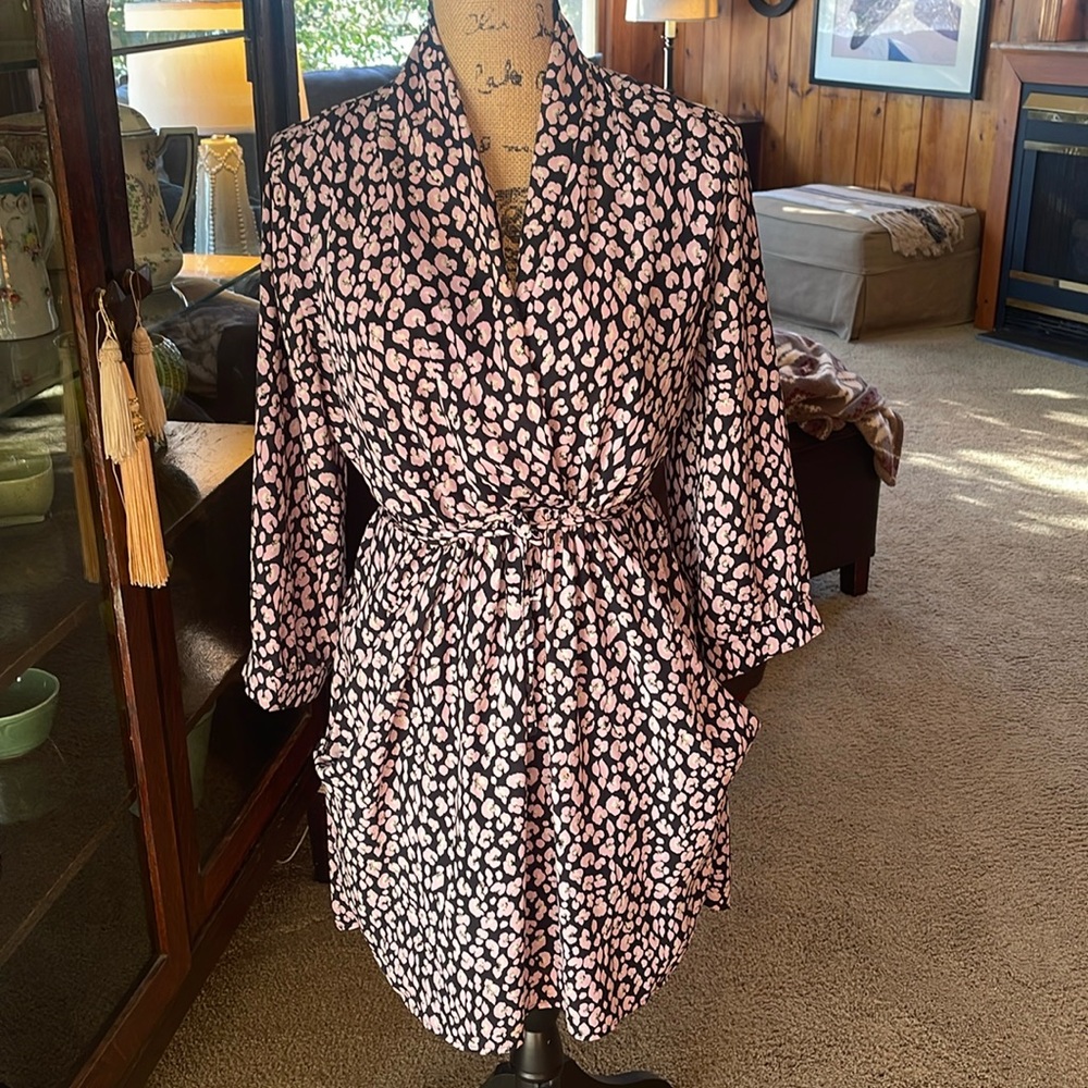 AQUA NAVY POLY DRESS DEEP POCKETS SZ L